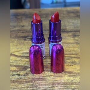 Makeup Revolution Vivid Red Lipstick with Shiny Purple Case bundle